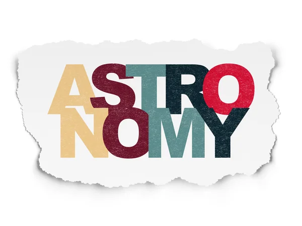 Concepto de estudio: Astronomía sobre fondo de papel roto — Foto de Stock