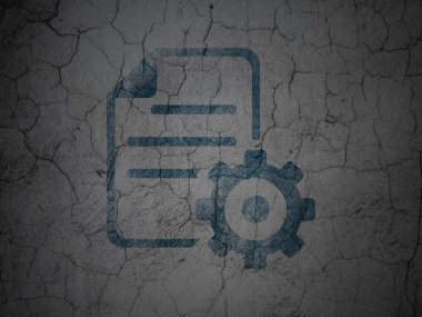 Programming concept: Gear on grunge wall background