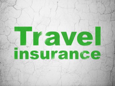 Sigorta kavramı: duvar arka plan üzerinde seyahat sigortası
