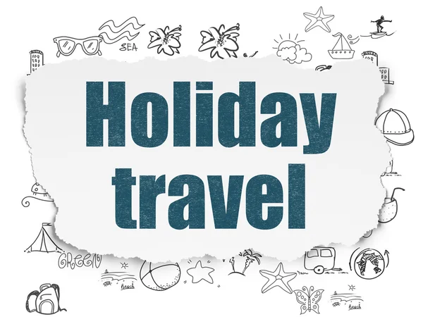 Conceito de férias: Holiday Travel on Torn Paper background — Fotografia de Stock