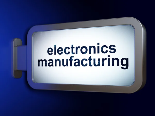 Endüstri kavramı: üzerinde üretim elektronik billboard arka plan — Stok fotoğraf