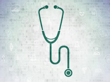 Health concept: Stethoscope on Digital Paper background