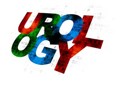 Sağlık kavramı: Üroloji dijital arka plan üzerinde