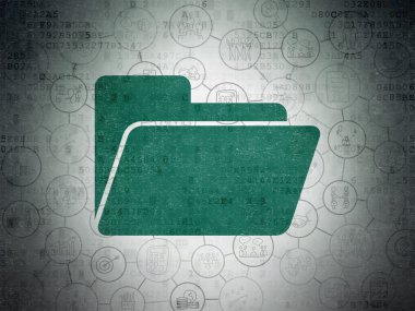 Business concept: Folder on Digital Paper background