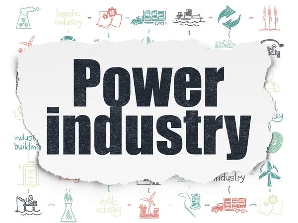 Industry concept: Power Industry on Torn Paper background — Stock Photo, Image