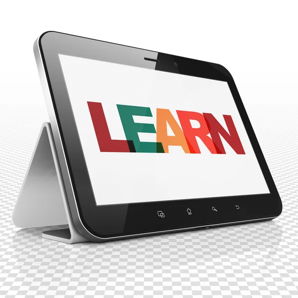 Concepto educativo: Tablet Computer con Learn en pantalla —  Fotos de Stock