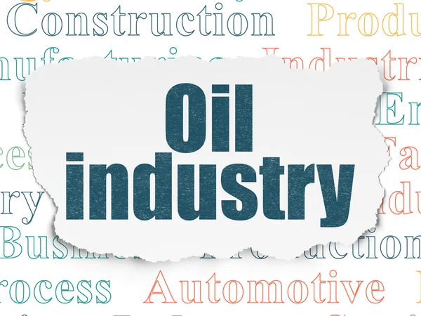 Endüstri kavramı: petrol endüstrisinin yırtılmış kağıt arka plan üzerinde — Stok fotoğraf