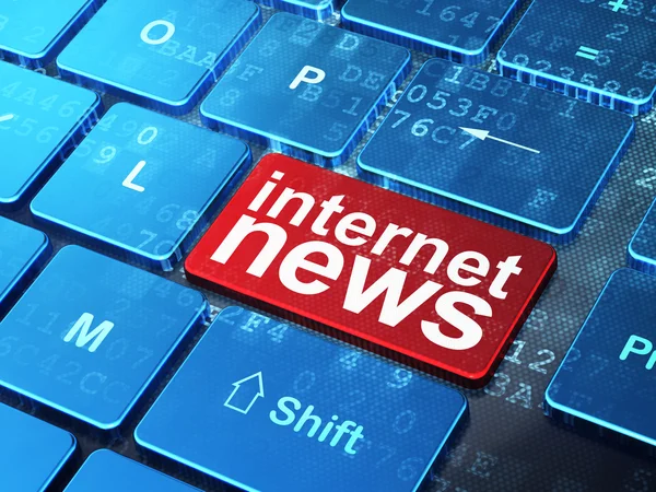 Nieuws begrip: Internet News op computer toetsenbord achtergrond — Stockfoto