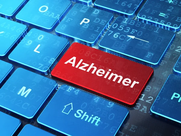 Concepto de medicina: Alzheimer en el fondo del teclado del ordenador —  Fotos de Stock