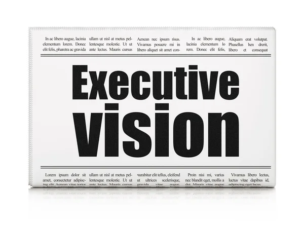 Concepto financiero: titular del periódico Executive Visión —  Fotos de Stock