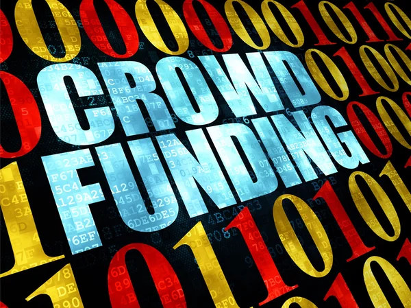 Conceito de negócio: Crowd Financiamento em fundo digital — Fotografia de Stock