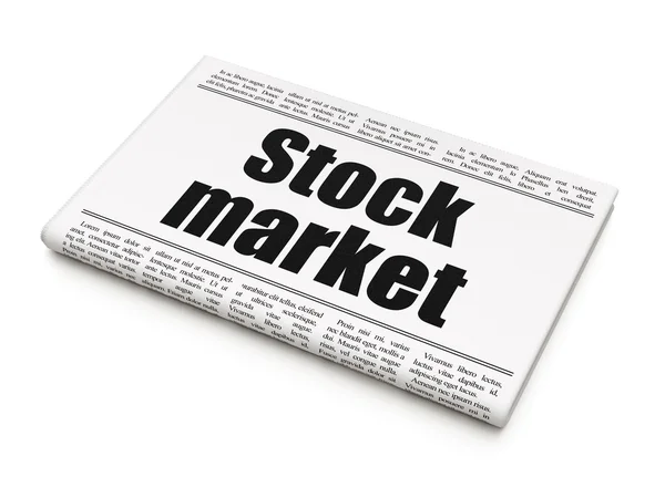 Business concept: newspaper headline Stock Market — Stock Photo, Image