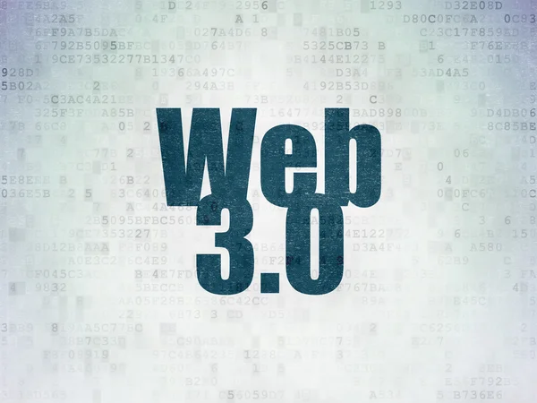 Концепція веб-розробки: Web 3.0 на фоні Digital Paper — стокове фото