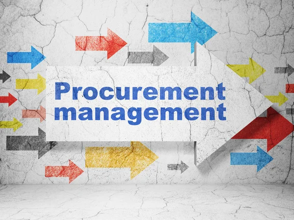 Business concept: arrow with Procurement Management on grunge wall background — Stock Photo, Image