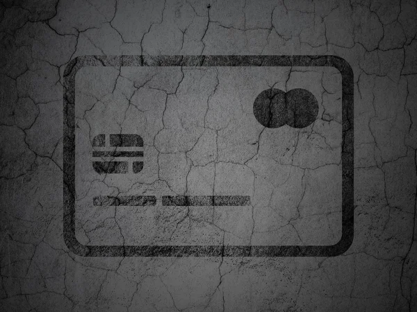 Business concept: Carta di credito su sfondo grunge wall — Foto Stock