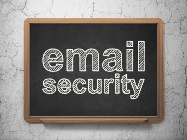 Beschermings concept: e-mail beveiliging op schoolbord achtergrond — Stockfoto