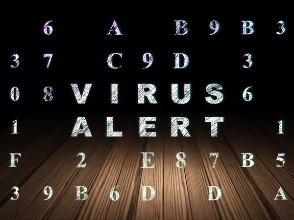 Safety concept: Virus Alert in grunge dark room — 图库照片