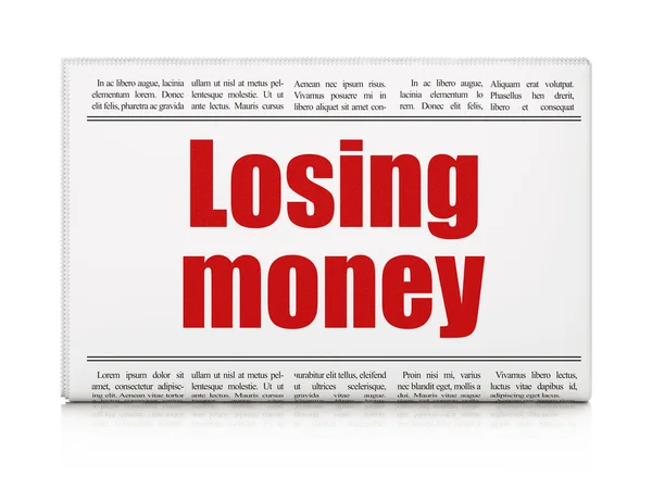 Banking concept: newspaper headline Losing Money — Stockfoto