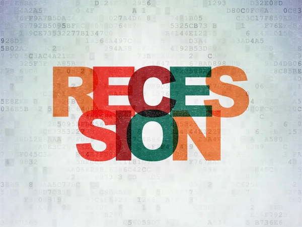 Business concept: Recession on Digital Paper background — Stock fotografie