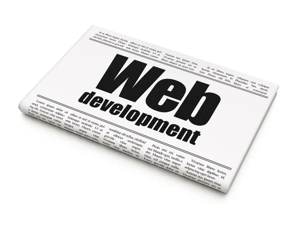 Concepto de desarrollo web: titular del periódico Web Development — Foto de Stock