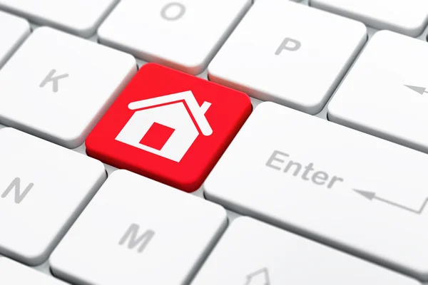 Business concept: Home on computer keyboard background — Stock Photo, Image