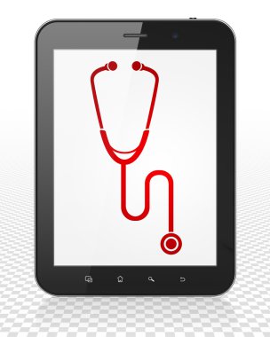 Sağlık konsepti: Stetoskoplu Tablet Bilgisayar