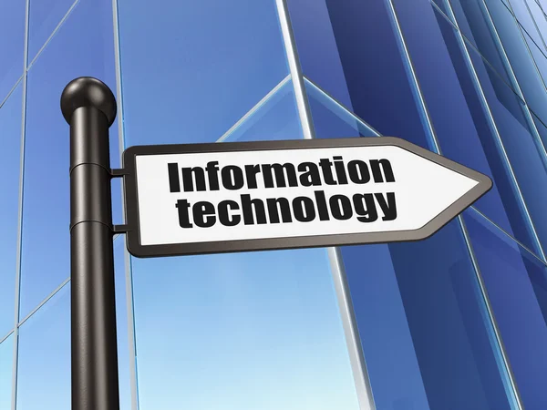 Concetto di dati: firma Information Technology on Building background — Foto Stock