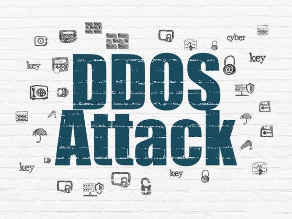 Schutzkonzept: DOS-Angriff auf Mauer-Hintergrund — Stockfoto