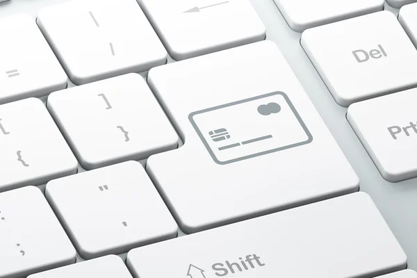 Financiën concept: creditcard op computer toetsenbord achtergrond — Stockfoto