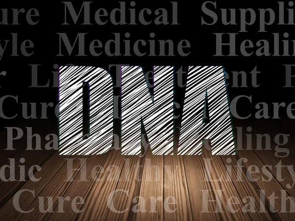 Концепция здоровья: ДНК в гранж темной комнате — стоковое фото