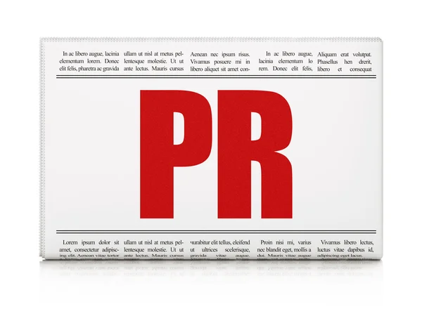 Концепція реклами: заголовок газети PR — стокове фото
