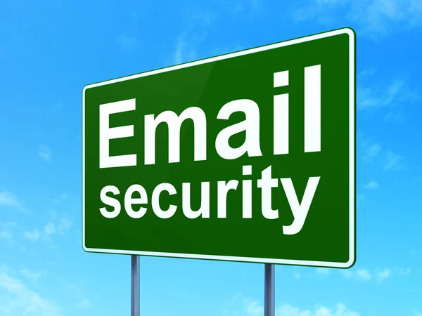 Safety concept: Email Security on road sign background — Stock Photo, Image