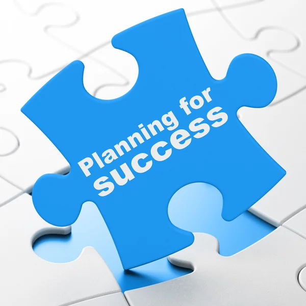 Conceito de finanças: Planejamento para o sucesso em fundo de quebra-cabeça — Fotografia de Stock