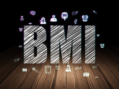 Sağlık kavramı: BMI grunge karanlık odada