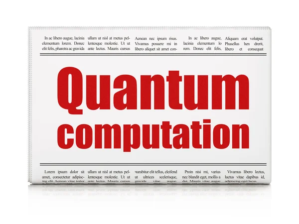 Concepto científico: titular del periódico Quantum Computation — Foto de Stock
