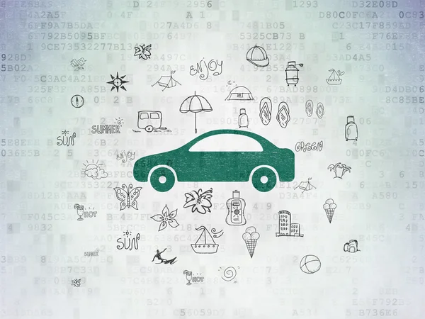 Travel concept: Car on Digital Paper background — ストック写真