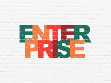 İş kavramı: Kurumsal duvar arka plan üzerinde