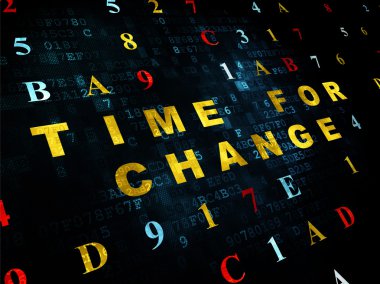Zaman çizelgesi kavramı: dijital arka plan üzerinde değişiklik zamanı
