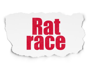 Business concept: Rat Race on Torn Paper background