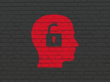 Ekonomi kavramı: duvar arka plan asma kilit ile baş