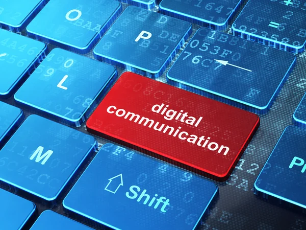Concepto de información: Comunicación digital en el fondo del teclado del ordenador — Foto de Stock