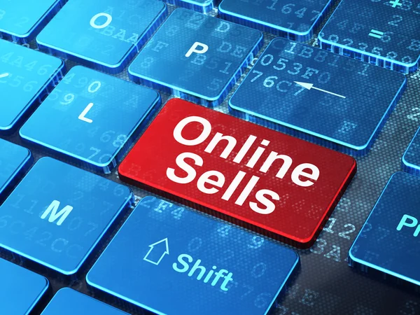 Marketing concept: Online Sells on computer keyboard background — Stockfoto