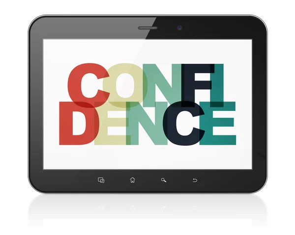 Concept d'entreprise : Tablet Computer avec confiance à l'écran — Photo