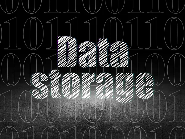 Informační koncepce: ukládání dat v temné místnosti grunge — Stock fotografie