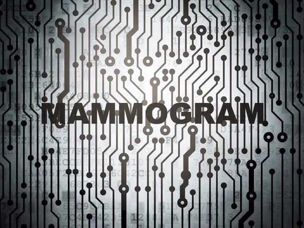 Concetto di salute: circuito stampato con Mammogram — Foto Stock