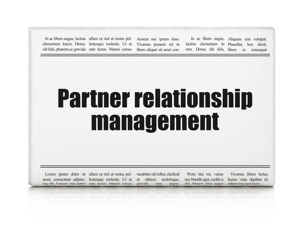 Concepto financiero: titular del periódico Partner Relationship Management — Foto de Stock