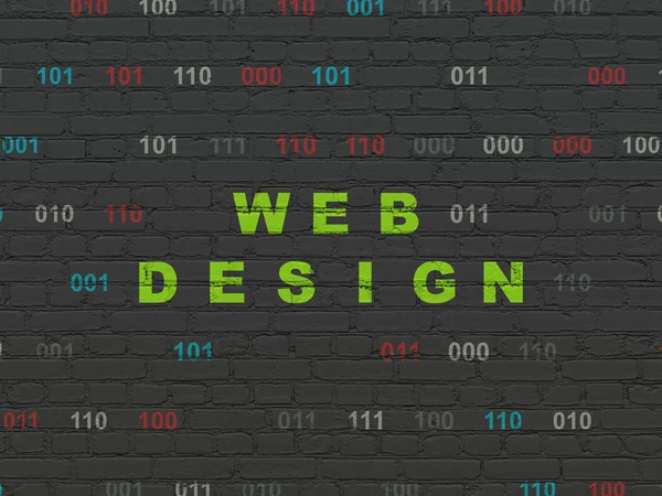 Koncepcja rozwoju sieci: web design na tle ściany — Zdjęcie stockowe