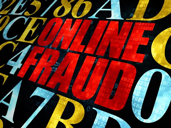 Koncepcja bezpieczeństwa: oszustwa Online na tle cyfrowy — Zdjęcie stockowe