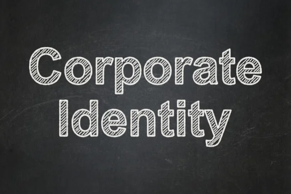 Οικονομική έννοια: εταιρική ταυτότητα στο φόντο μαυροπίνακα — Φωτογραφία Αρχείου