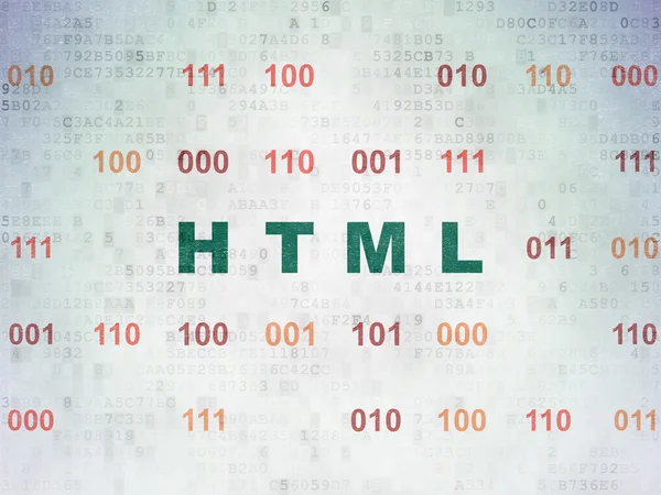 Database concept: Html on Digital Paper background — 图库照片